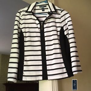 Zippered striped sweatshirt